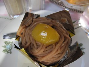 Chestnut Cake. I think, Kyoto's sweet things are generally bit too sweet to my taste.. 